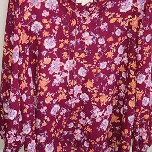 Cooper & Ella Floral Blouse - Purple and Orange